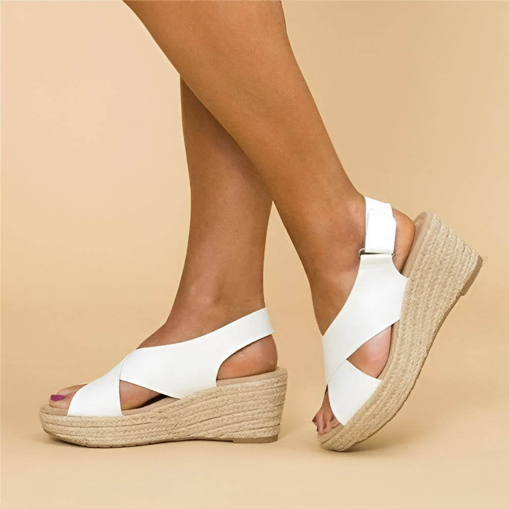 Knöchelhohe Espadrille-Keilabsatz-Sandalen für Damen mit Knöchelriemen | Temsk