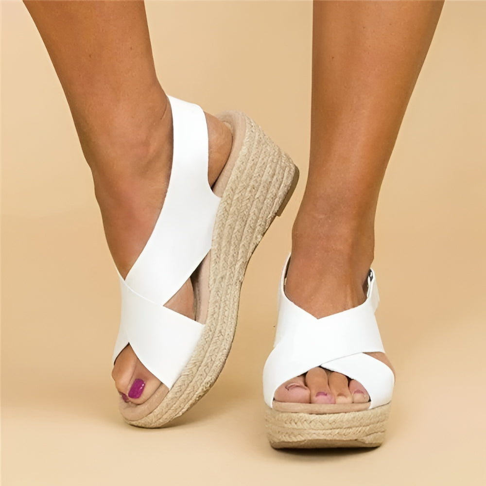 Knöchelhohe Espadrille-Keilabsatz-Sandalen für Damen mit Knöchelriemen | Temsk