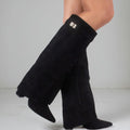 Spitz zulaufende knielange Stiefel für Damen für den Alltagsstil | Temsk