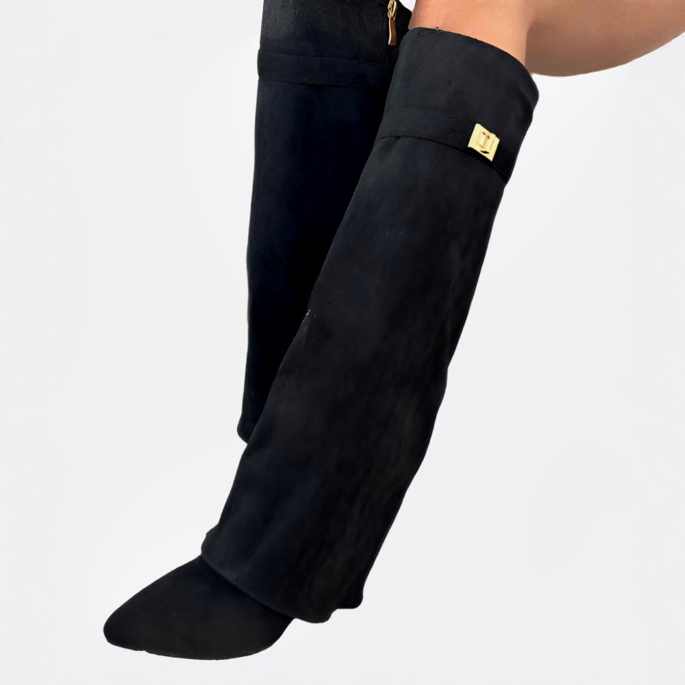 Spitz zulaufende knielange Stiefel für Damen für den Alltagsstil | Temsk
