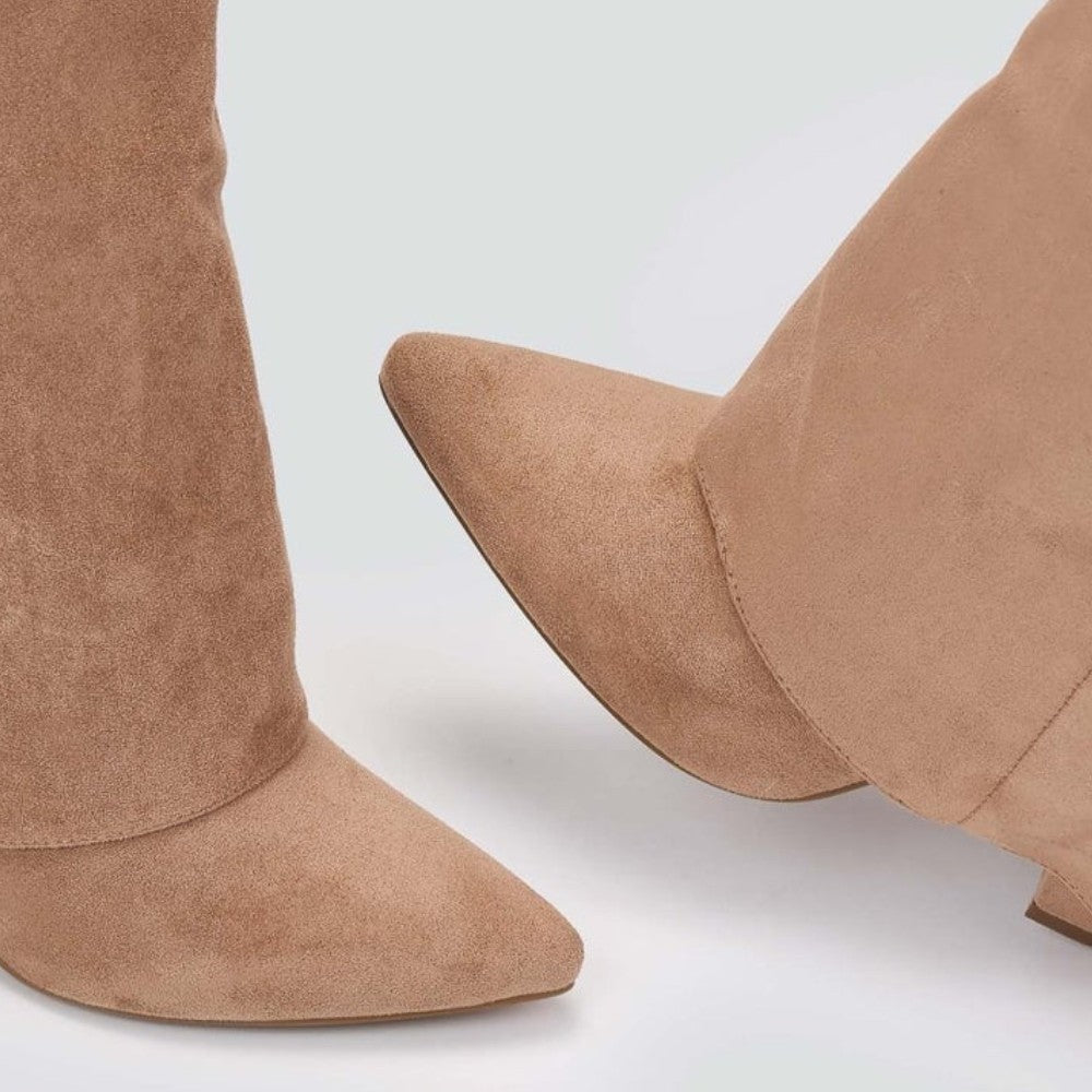 Spitz zulaufende knielange Stiefel für Damen für den Alltagsstil | Temsk