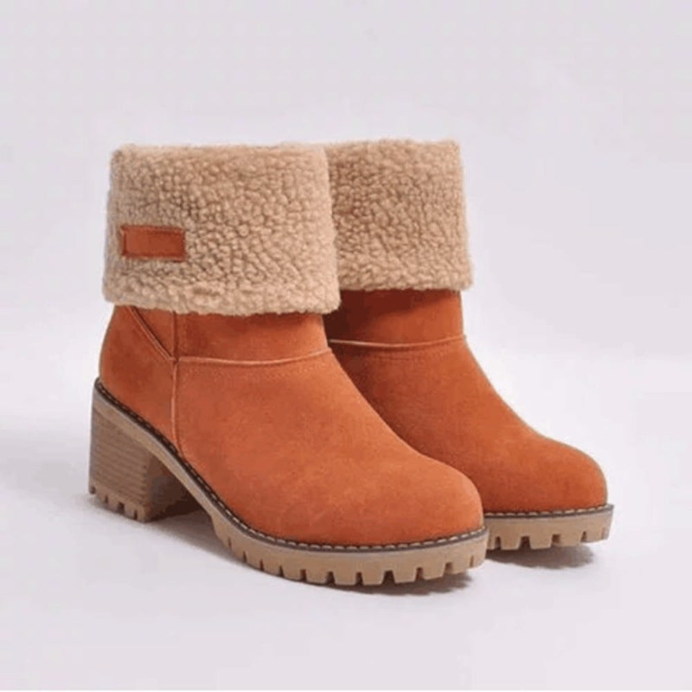Damen-Winterstiefel mit klobigem Absatz für den Alltag | Temsk