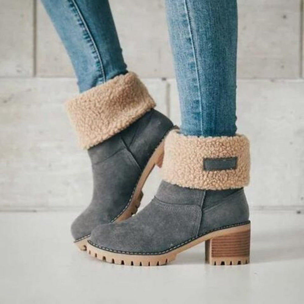 Damen-Winterstiefel mit klobigem Absatz für den Alltag | Temsk