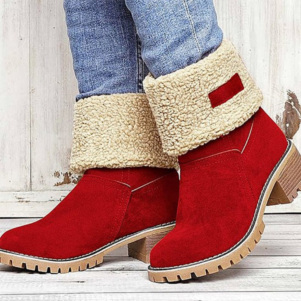 Damen-Winterstiefel mit klobigem Absatz für den Alltag | Temsk