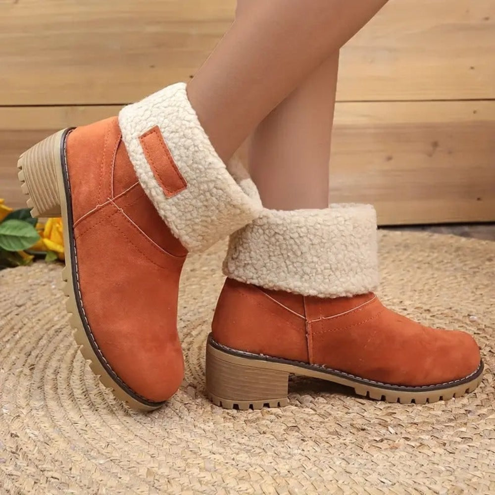Damen-Winterstiefel mit klobigem Absatz für den Alltag | Temsk