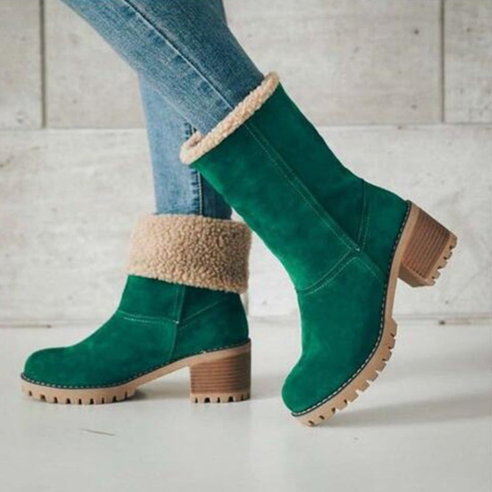 Damen-Winterstiefel mit klobigem Absatz für den Alltag | Temsk