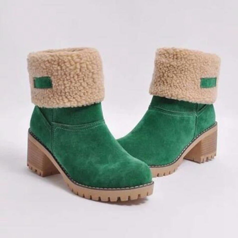 Damen-Winterstiefel mit klobigem Absatz für den Alltag | Temsk