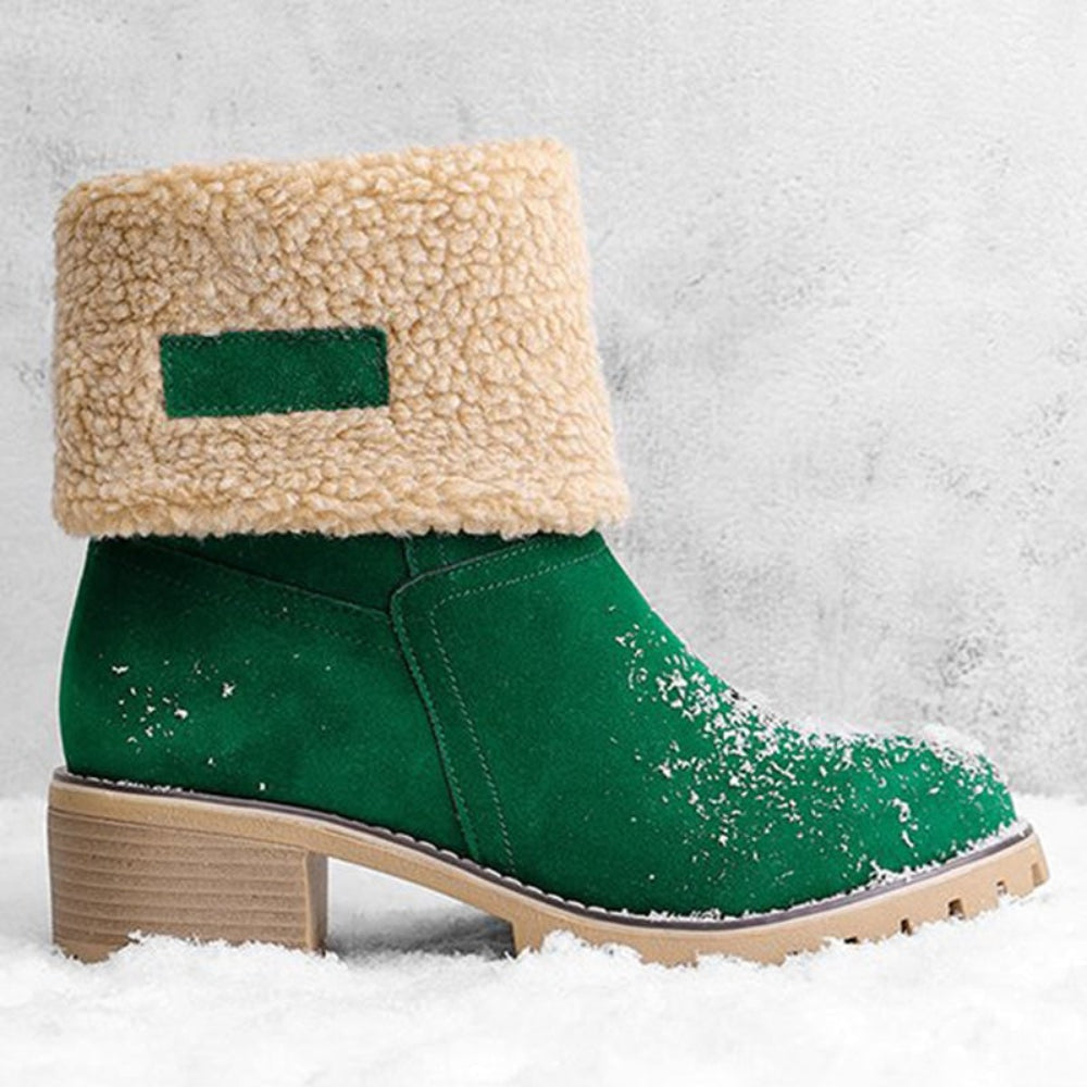 Damen-Winterstiefel mit klobigem Absatz für den Alltag | Temsk