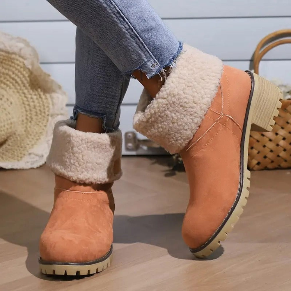 Damen-Winterstiefel mit klobigem Absatz für den Alltag | Temsk