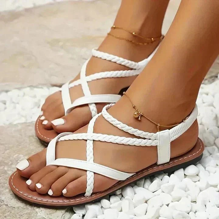 Women's Strappy Flat Sandals For Summer Casual Footwear | Temsk