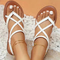 Women's Strappy Flat Sandals For Summer Casual Footwear | Temsk