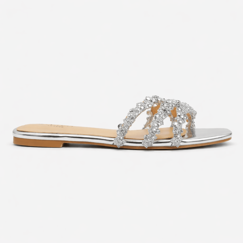 Women's Diamante Detail Flat Summer Sandals With Comfortable Fit | Temsk