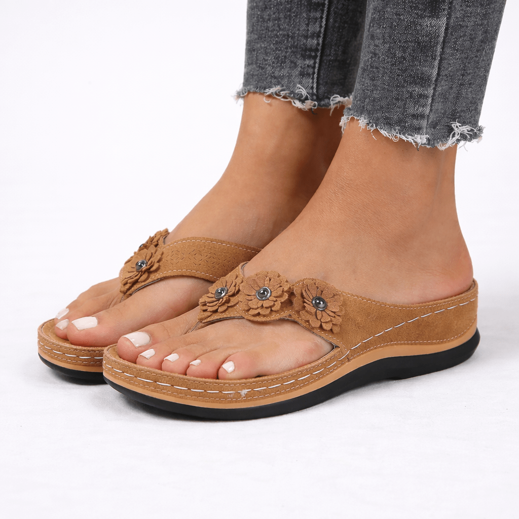 Floral Orthopedic Sandals For Women With Cushioned Support Summer Footwear | Temsk