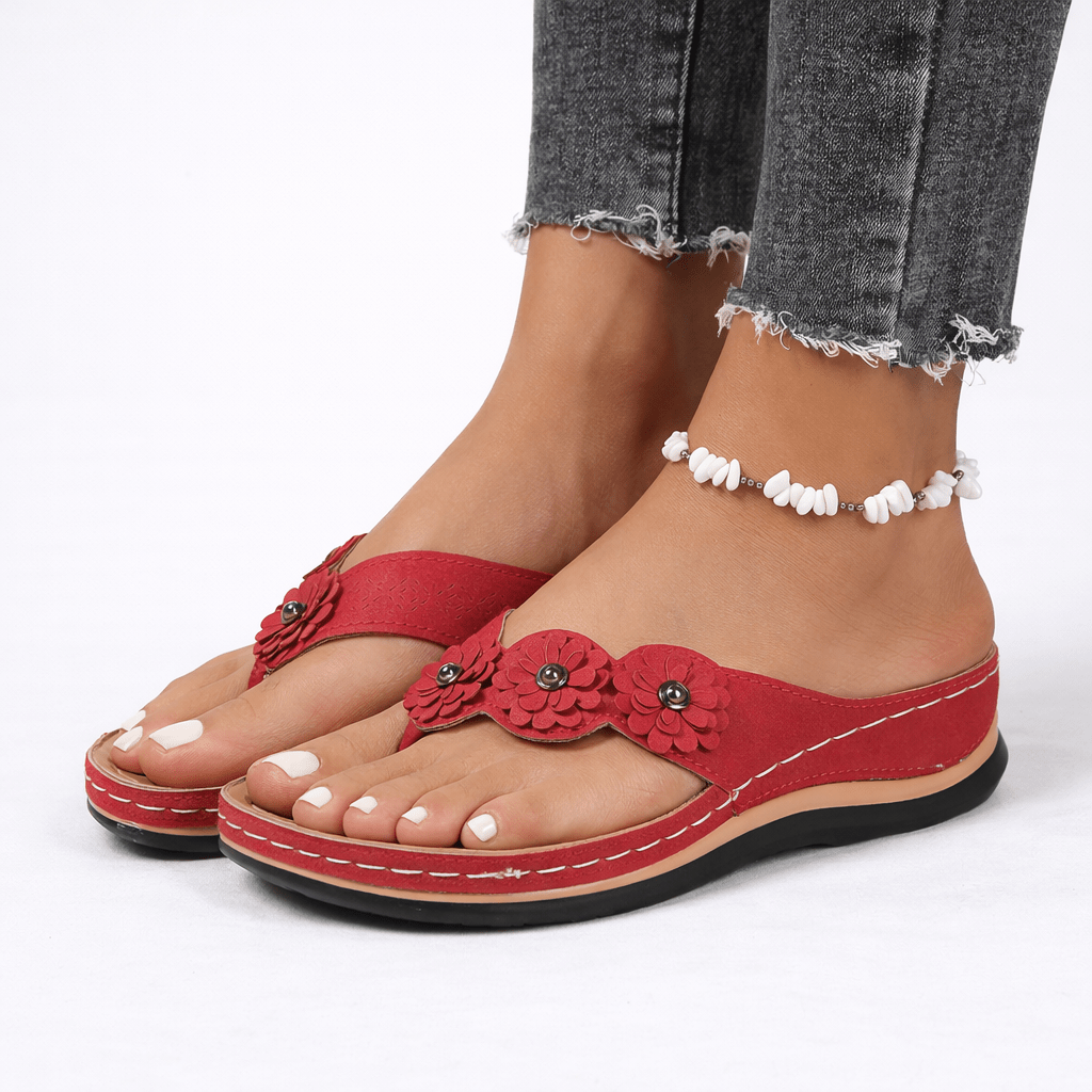 Floral Orthopedic Sandals For Women With Cushioned Support Summer Footwear | Temsk