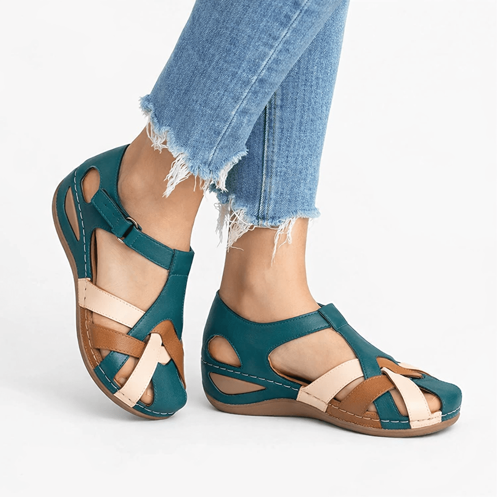 Leather Orthopedic Wedge Sandals For Women's Comfort And Support | Temsk