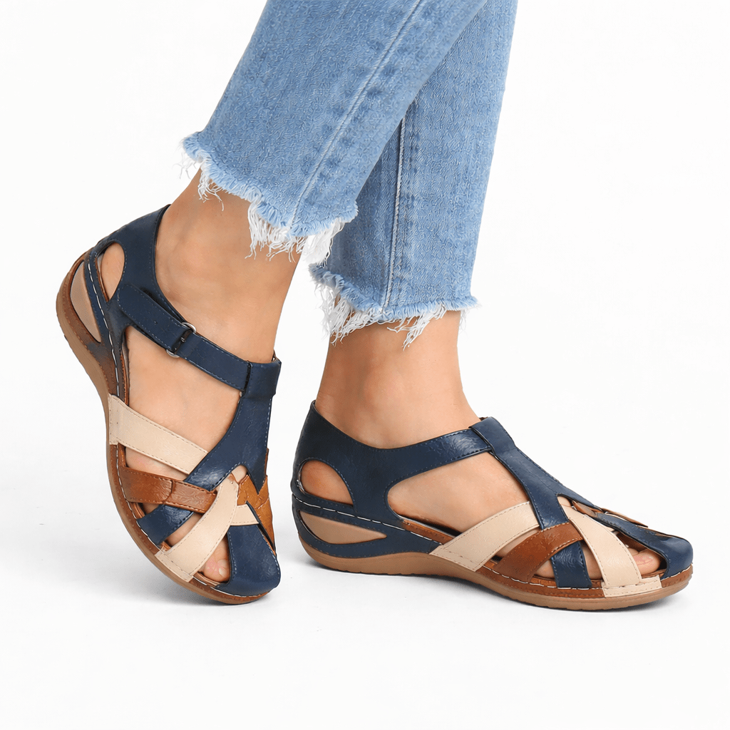 Leather Orthopedic Wedge Sandals For Women's Comfort And Support | Temsk
