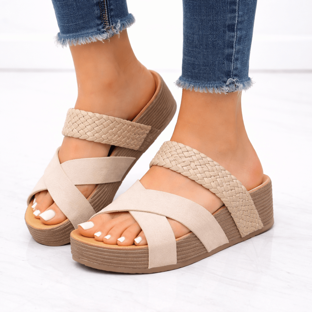 Women's Orthopedic Sandals With Braided Cross Straps And Adjustable Fit | Temsk