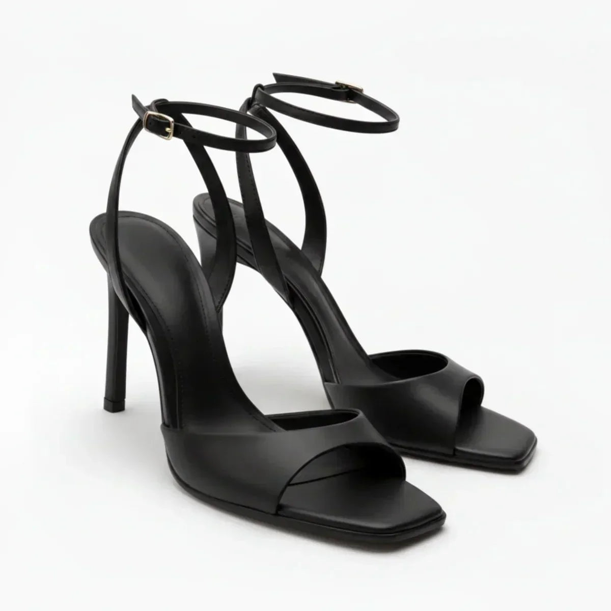 Women's Ankle Strap Square-Toe High Heel Sandals for Summer Footwear | Temsk