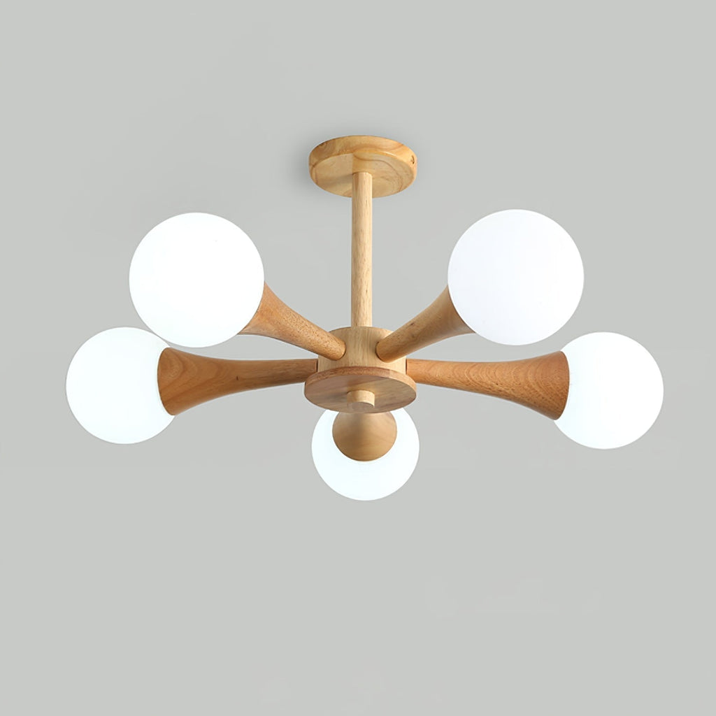 Kairo Wood Pendant Light Elegant Wooden Ceiling Fixture | Snurv | Temsk