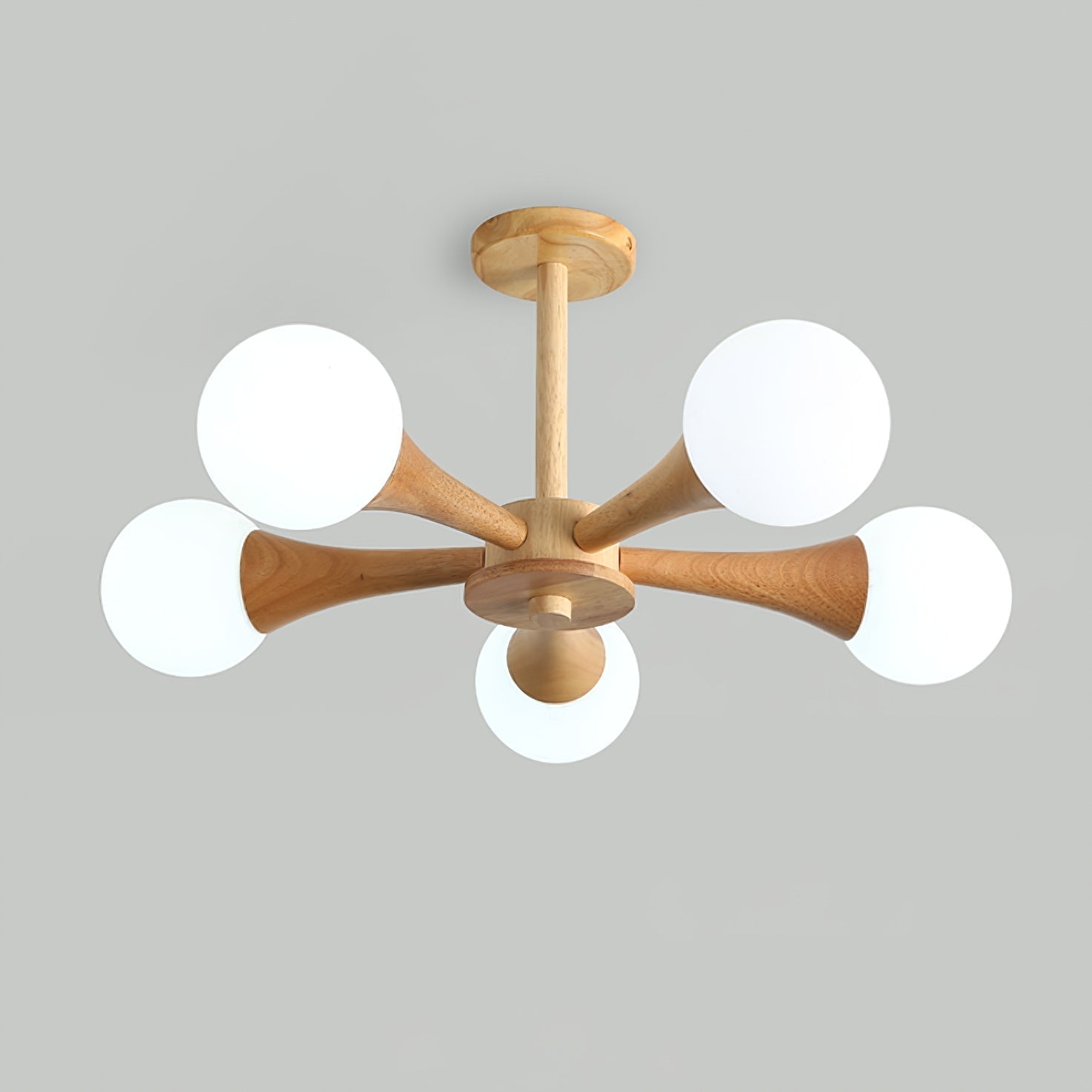 Kairo Wood Pendant Light Elegant Wooden Ceiling Fixture | Snurv | Temsk