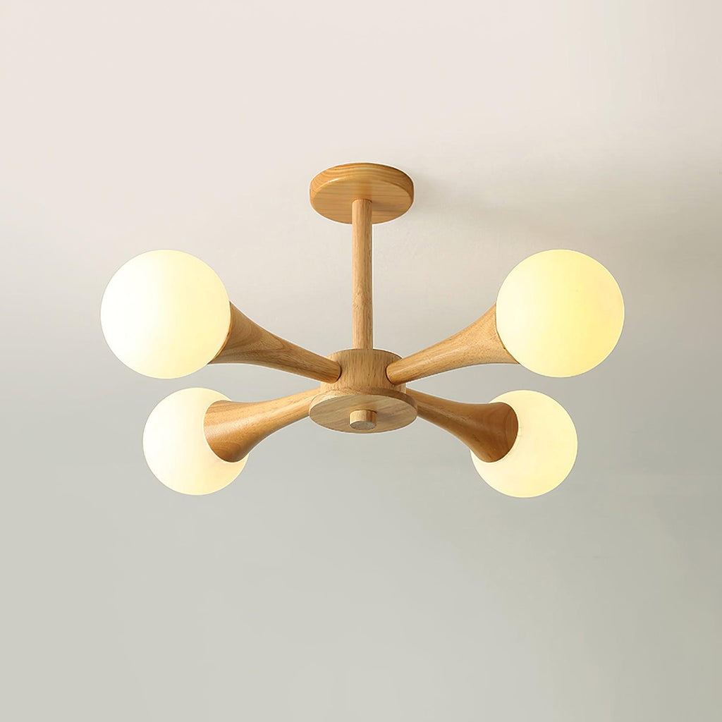 Kairo Wood Pendant Light Elegant Wooden Ceiling Fixture | Snurv | Temsk