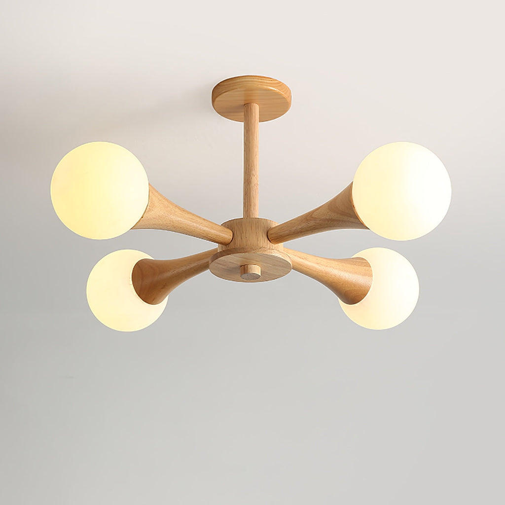 Kairo Wood Pendant Light Elegant Wooden Ceiling Fixture | Snurv | Temsk