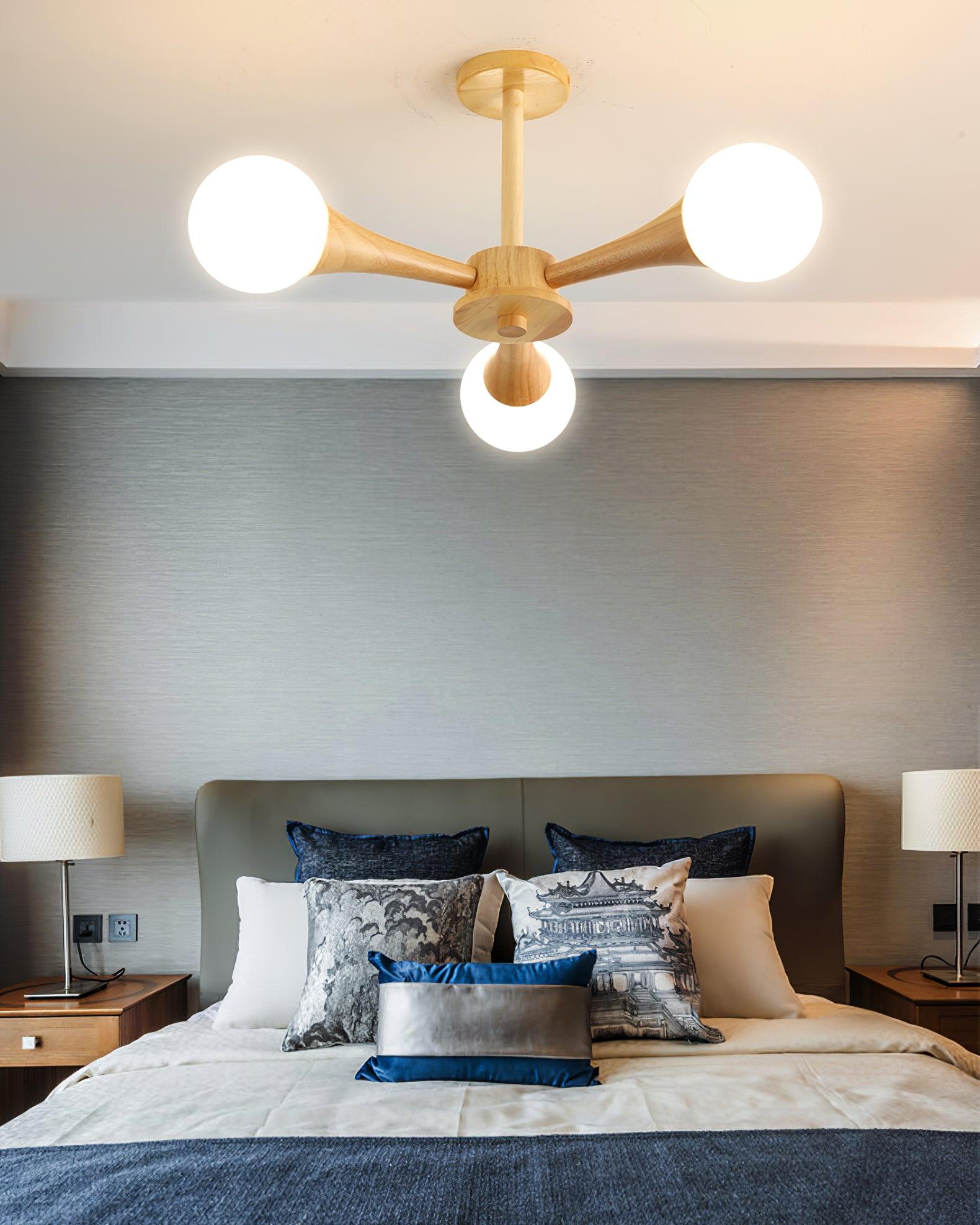 Kairo Wood Pendant Light Elegant Wooden Ceiling Fixture | Snurv | Temsk