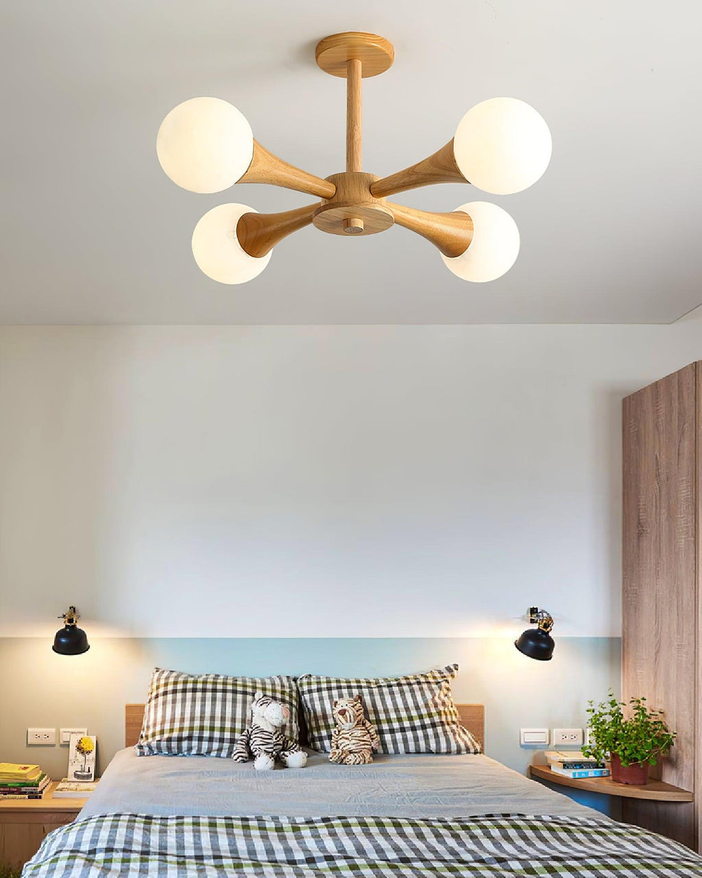 Kairo Wood Pendant Light Elegant Wooden Ceiling Fixture | Snurv | Temsk