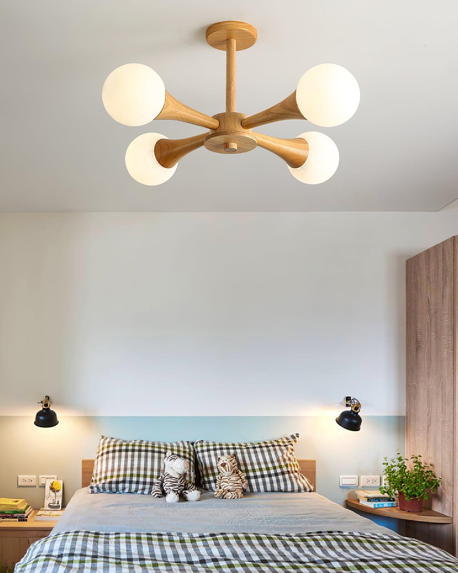 Kairo Wood Pendant Light Elegant Wooden Ceiling Fixture | Snurv | Temsk