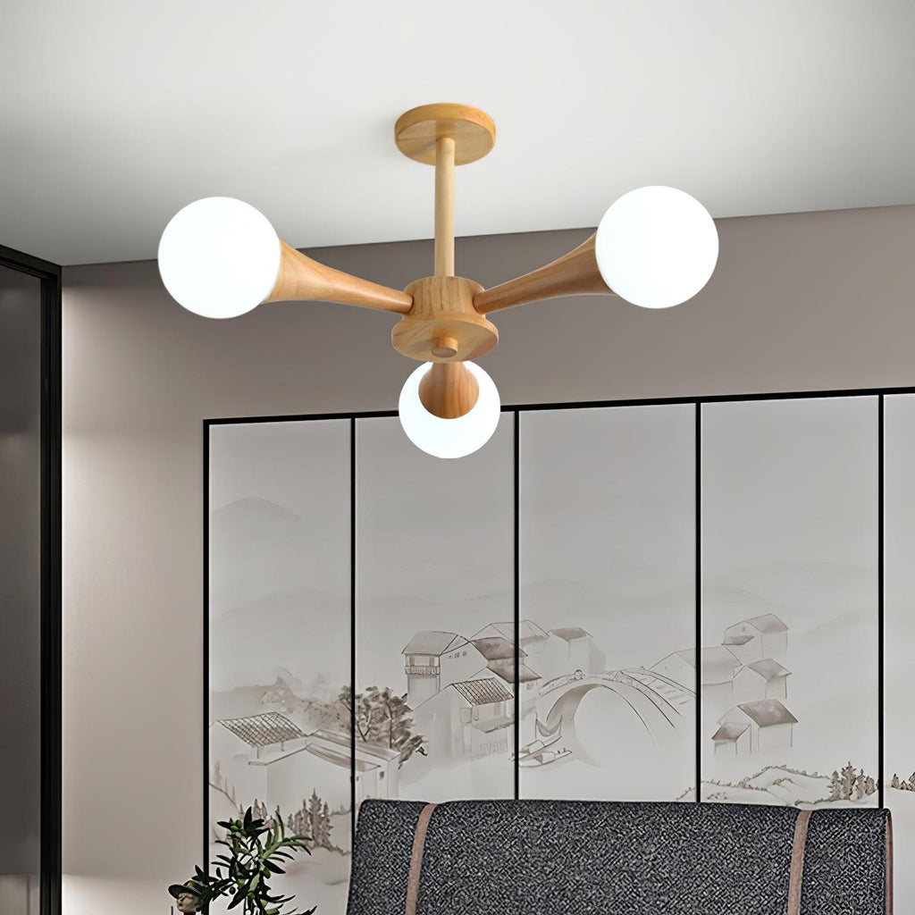 Kairo Wood Pendant Light Elegant Wooden Ceiling Fixture | Snurv | Temsk
