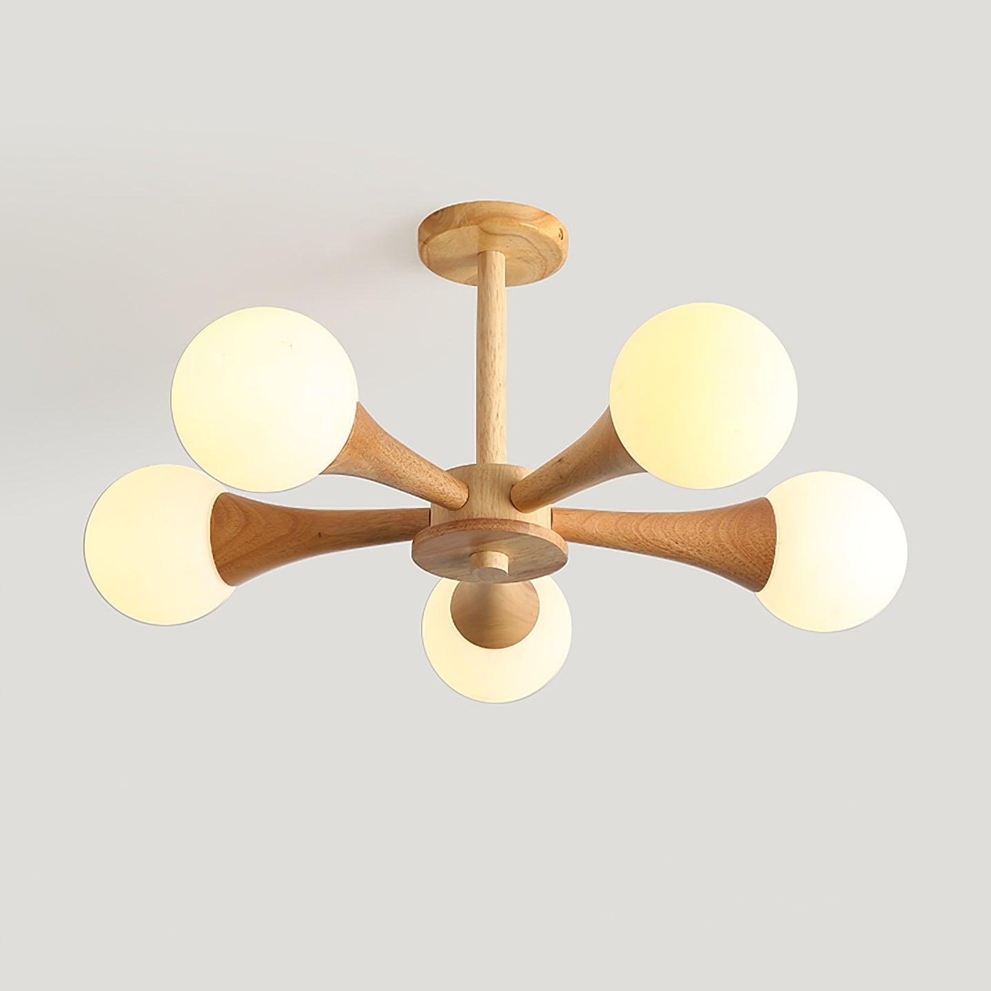 Kairo Wood Pendant Light Elegant Wooden Ceiling Fixture | Snurv | Temsk