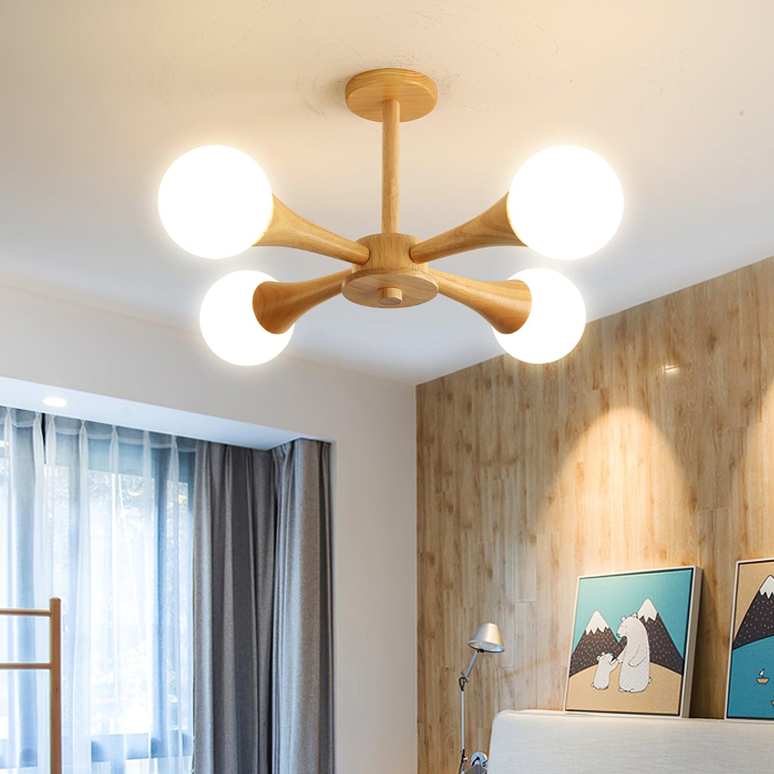 Kairo Wood Pendant Light Elegant Wooden Ceiling Fixture | Snurv | Temsk