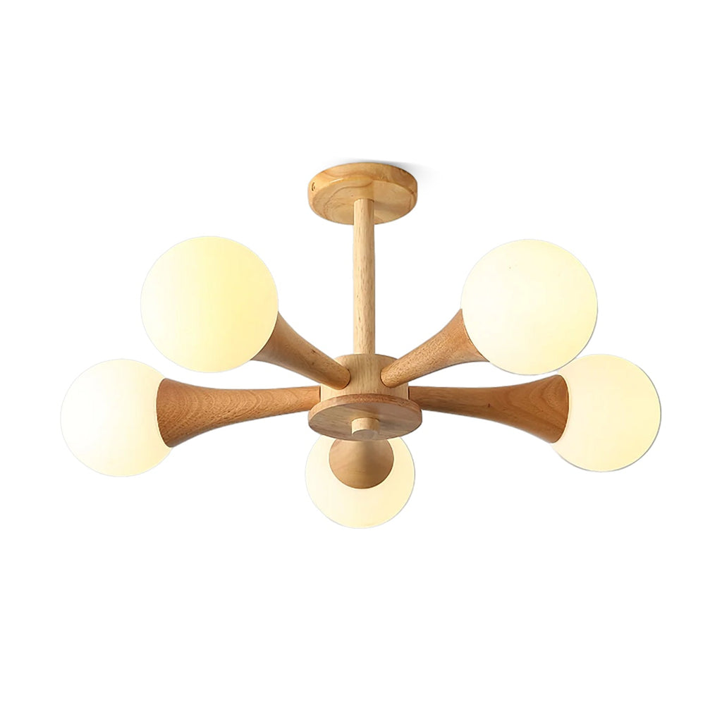 Kairo Wood Pendant Light Elegant Wooden Ceiling Fixture | Snurv | Temsk