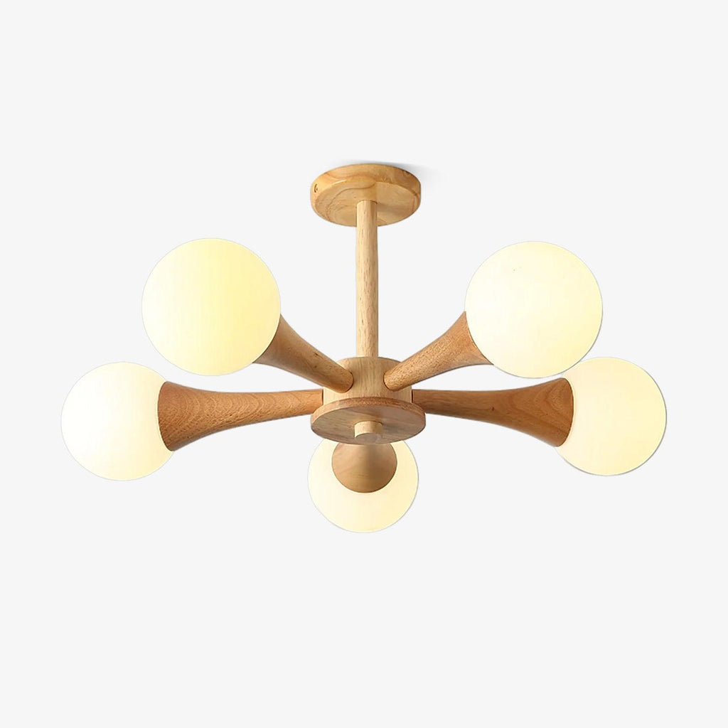 Kairo Wood Pendant Light Elegant Wooden Ceiling Fixture | Snurv | Temsk