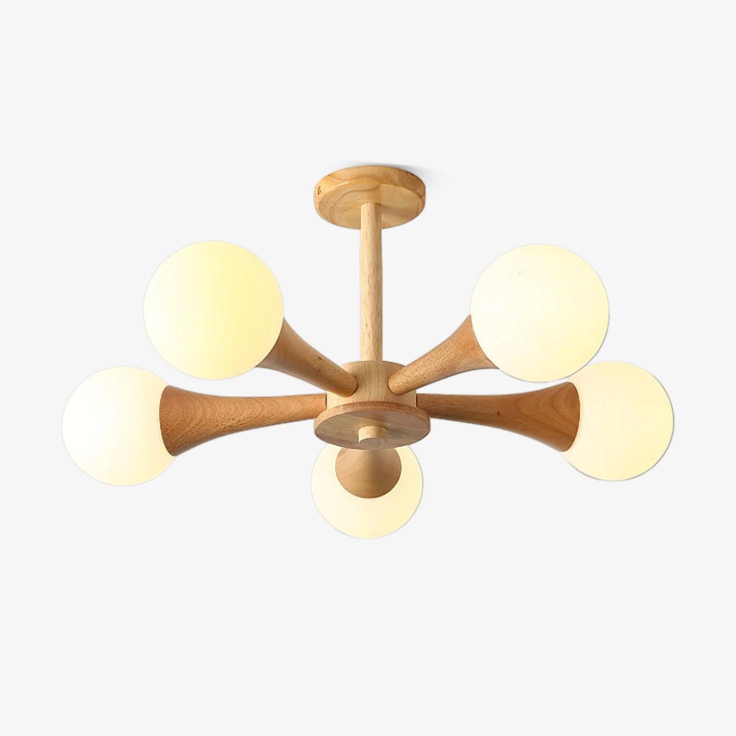 Kairo Wood Pendant Light Elegant Wooden Ceiling Fixture | Snurv | Temsk