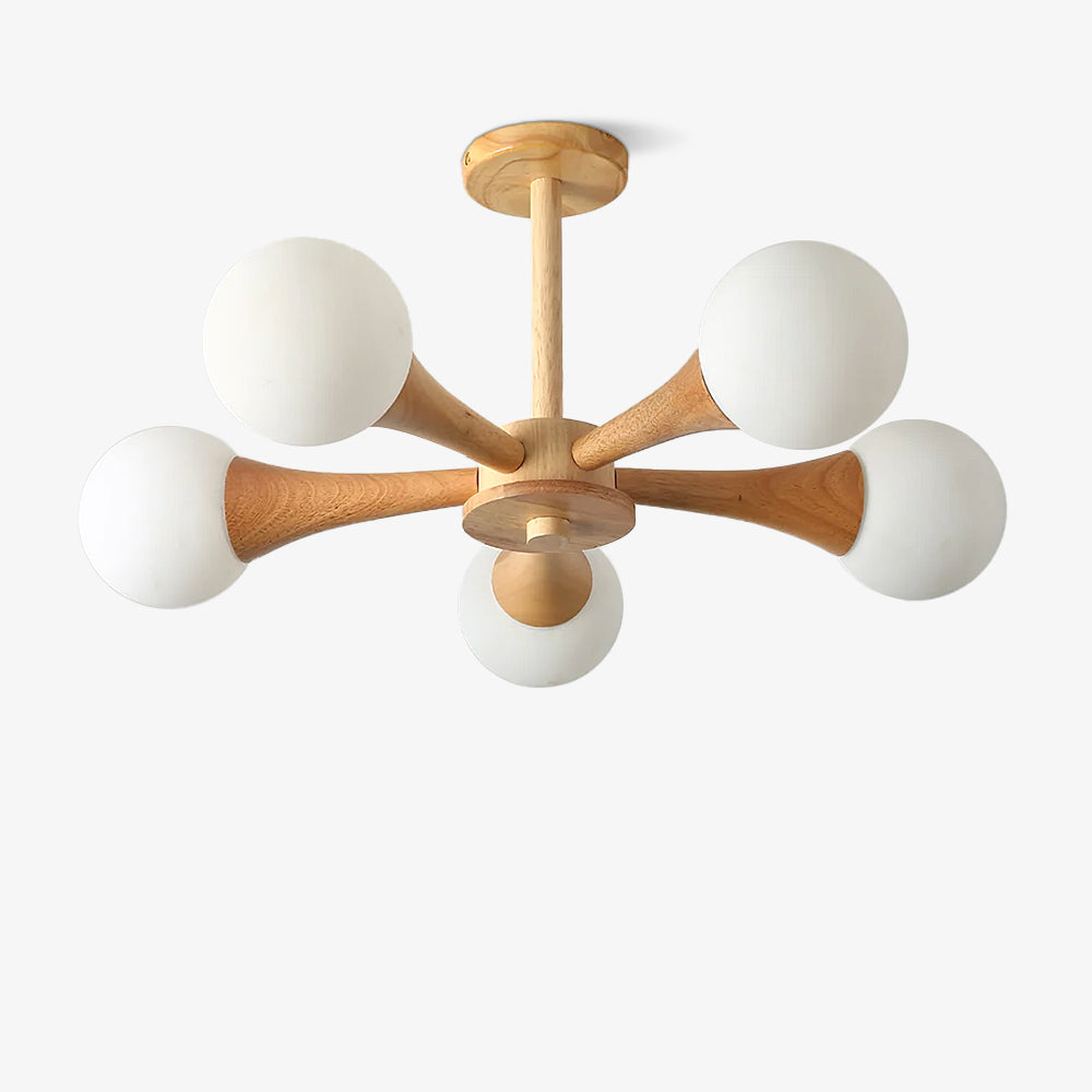Kairo Wood Pendant Light Elegant Wooden Ceiling Fixture | Snurv | Temsk