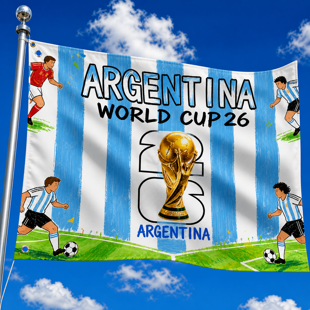 Argentinien WM-Flagge für Outdoor-Gartendekor | Temsk