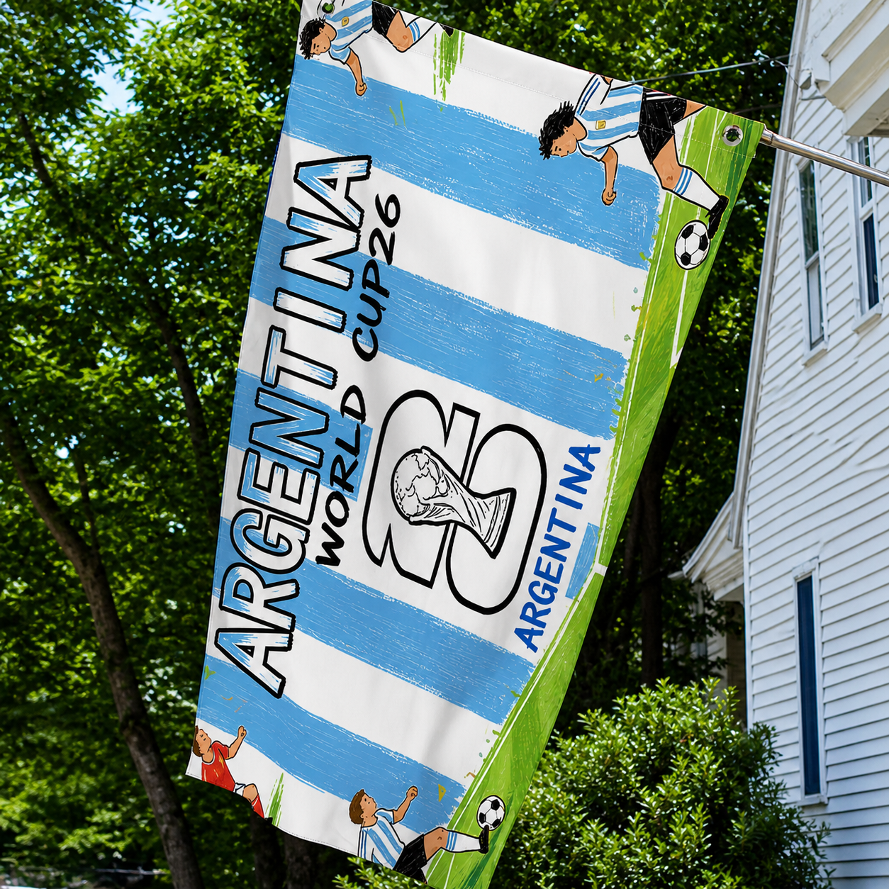 Argentinien WM-Flagge für Outdoor-Gartendekor | Temsk