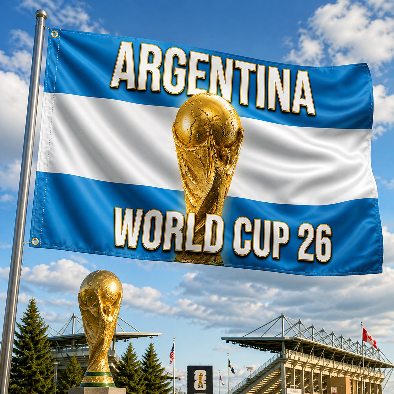 Argentinien WM-Flaggenbanner für Outdoor-Fußballfans | Temsk