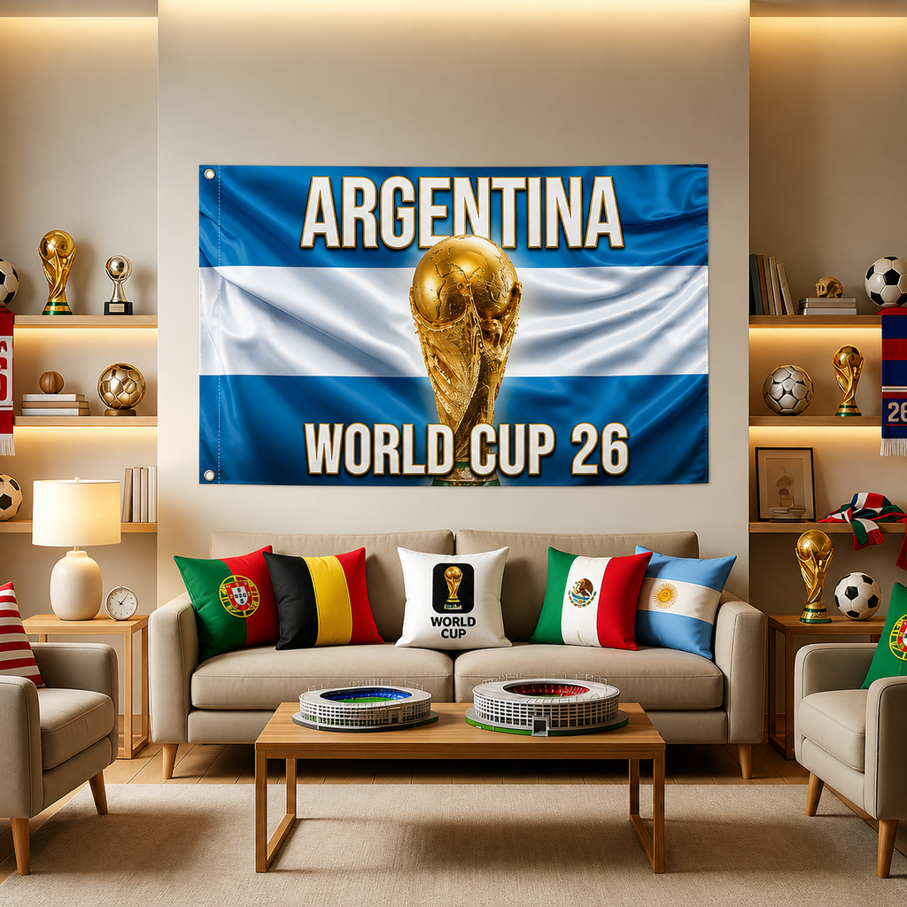 Argentinien WM-Flaggenbanner für Outdoor-Fußballfans | Temsk