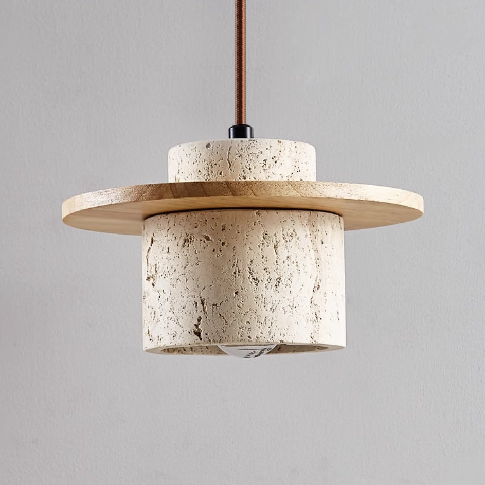 TerraStone Travertine Ceiling Mount Pendant Light Fixture | Temsk