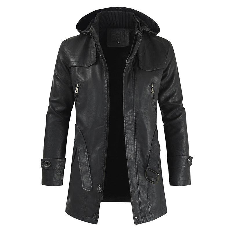 Arcadia Leather Jacket For Winter With Double Collar And Zipper | Temsk