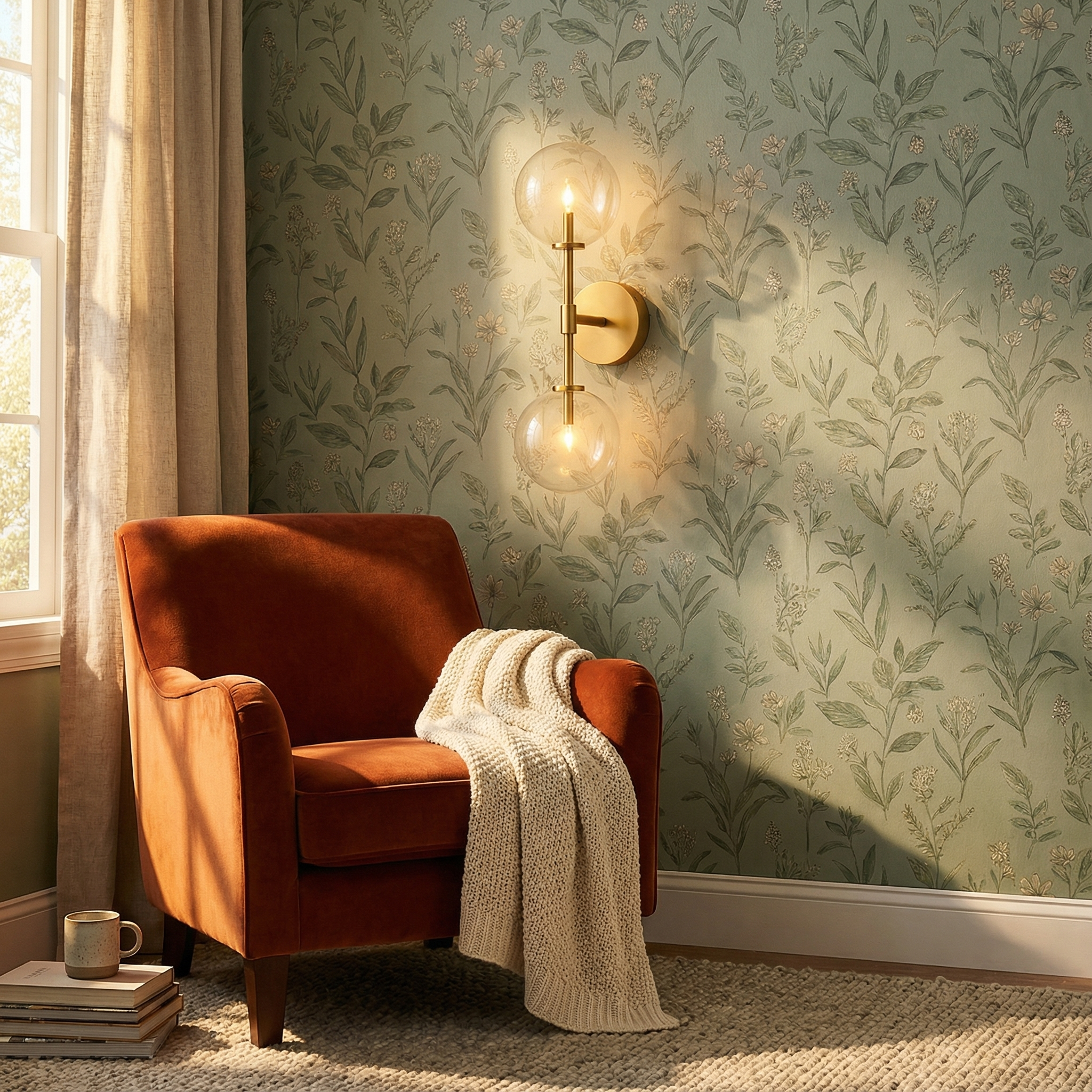 Aeris Elegant Dual Glass Wall Sconce Light With Brass Structure | Temsk