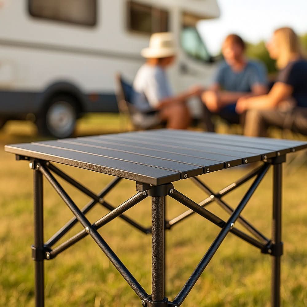 SummitFlex Camping Table Foldable With X Frame And Heat Resistant Surface | Temsk