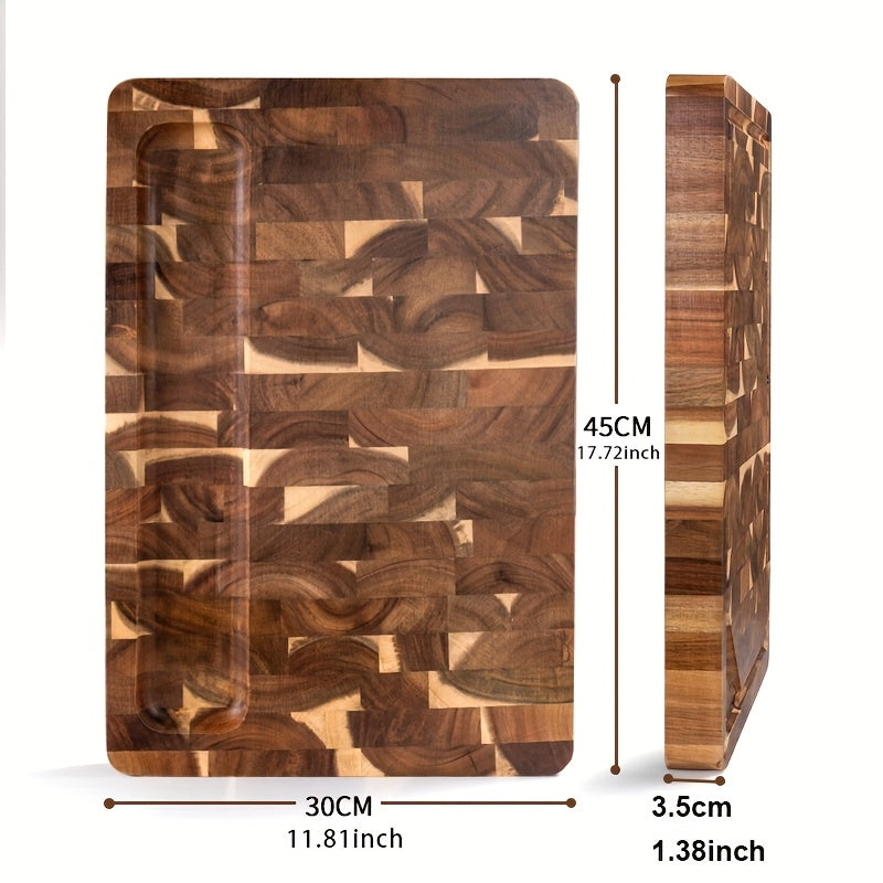 Akazien-Endgrain-Schneidebrett für die tägliche Küchenvorbereitung | Temsk