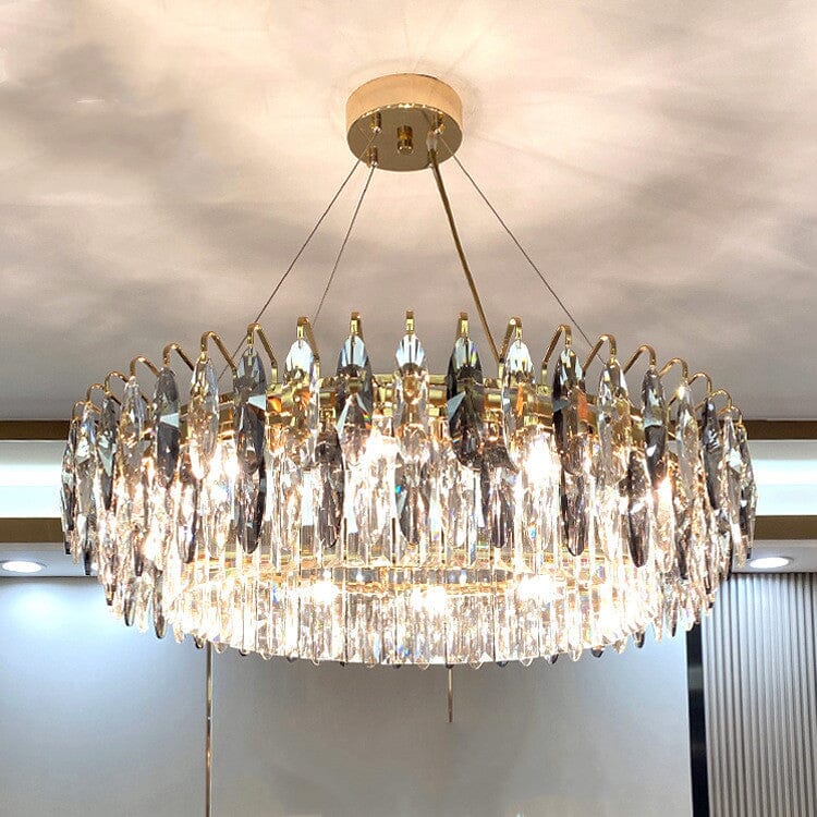 Aventis Crystal Chandelier in Bronze Finish for Hallways and Living Rooms | Temsk