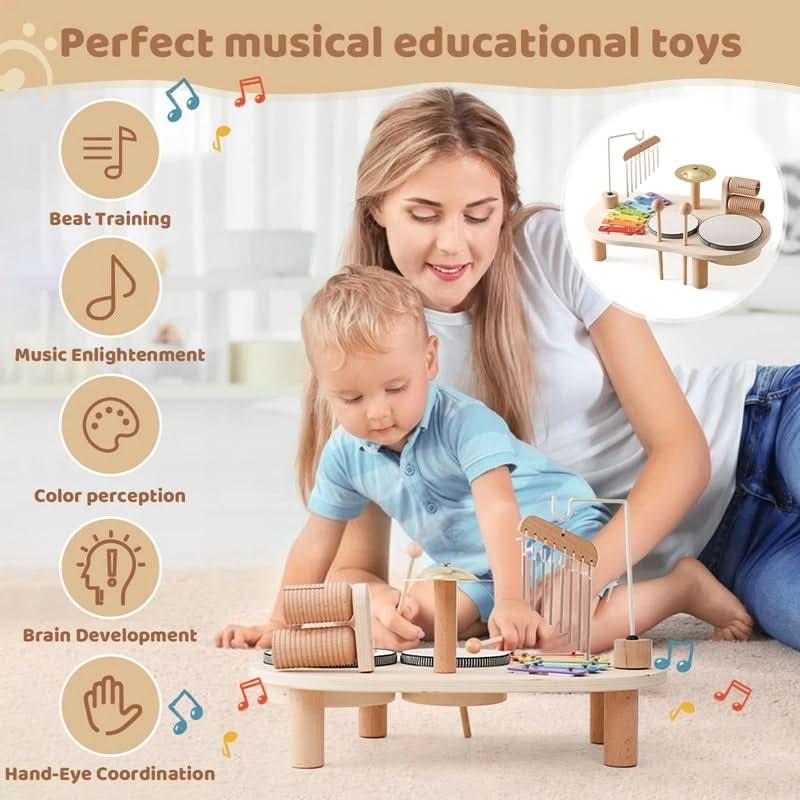 Harmonia Play Set Musical Wooden Toy for Creative Babies Aged 12 Months and Up | Temsk