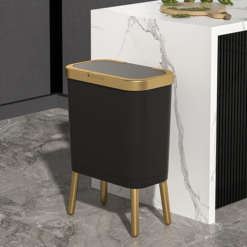 15L Odour Sealing Trash Can With Raised Feet For Kitchen, Living Room, Bathroom | Temsk