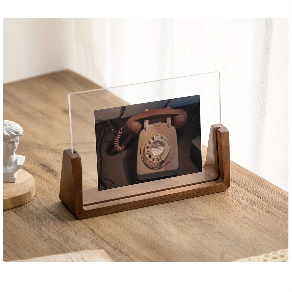 U-Shaped Acrylic And Wood Photo Frame For Minimalist Display | Temsk