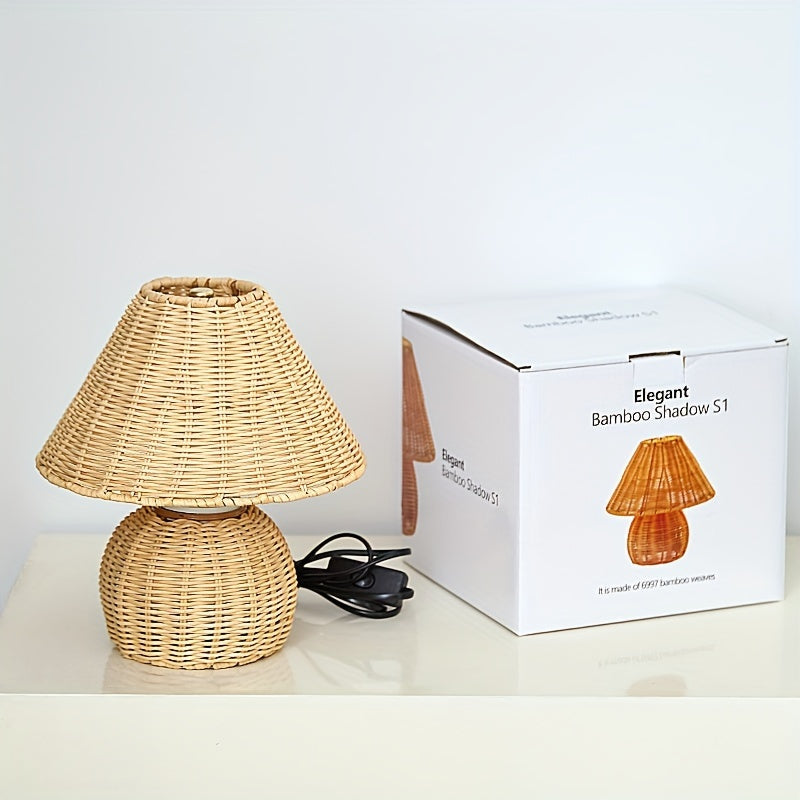 USB-betriebene Bambus-Schreibtischlampe für Boho-Akzentbeleuchtung | Temsk